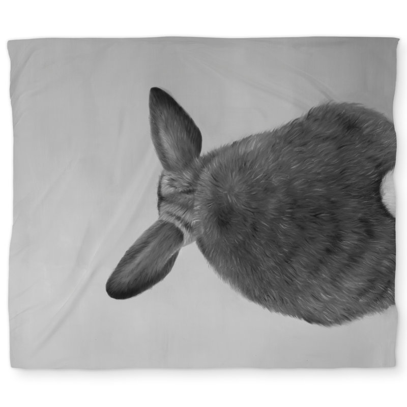 Little rabbit from behind Black Pets duvet cover | Home decor