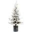 Arbre de Noël enneigé 6,5 pi avec 350 lumières DEL blanc chaud, 1386 pointes Pe +, 31 pieds en pin et base de pot pour une décoration décorative élégante