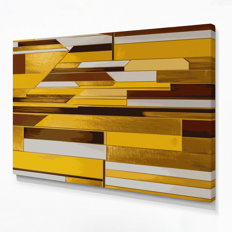 Hard Edge 44 Brown Canvas Wall Art