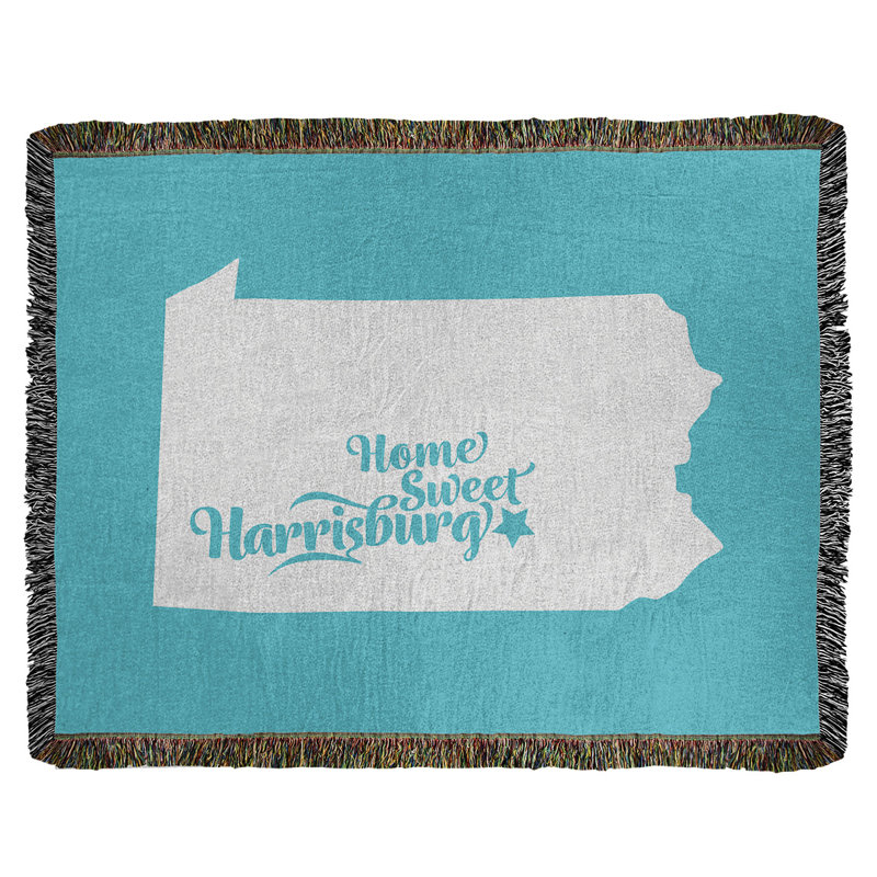 Hand Woven Throw Blanket, 50" W x 60" L, Teal