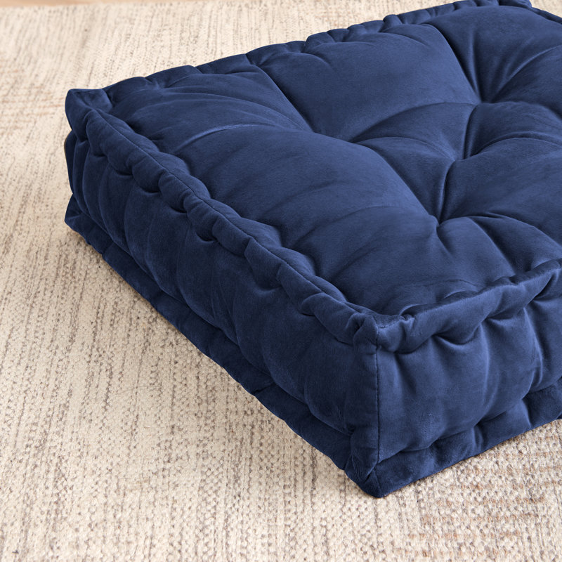 Large Floor Pillow Reversible Meditation Yoga Cushion, Navy