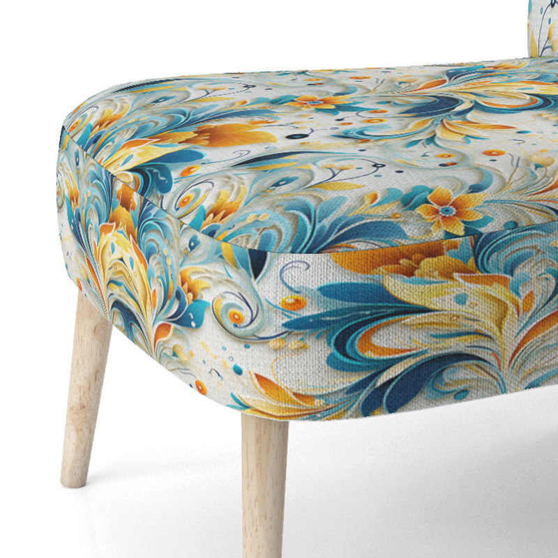 Chaise d'appoint contemporaine rembourrée bohème et éclectique Contemporary Harmony Paisley