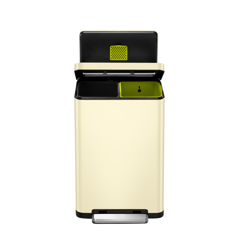X Cube Kitchen Step-On Rubbish Bin, Cream, 165.60cm H x 91.94cm W x  73.66cm D, 40