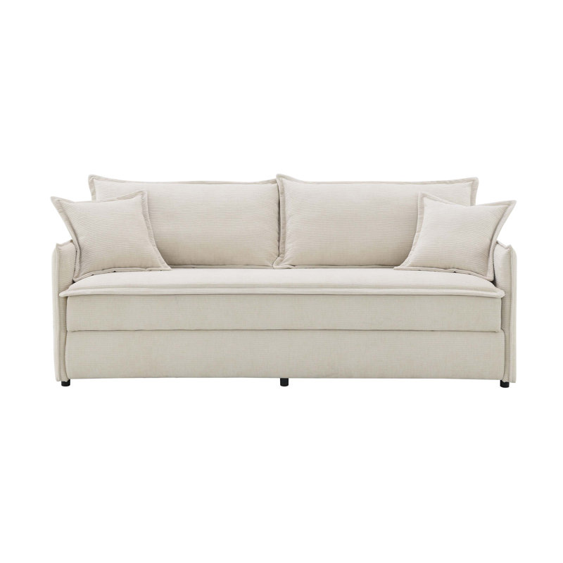 Comfortable Fabric Sectional Sofa with Plush Toss Pillows for Relaxing