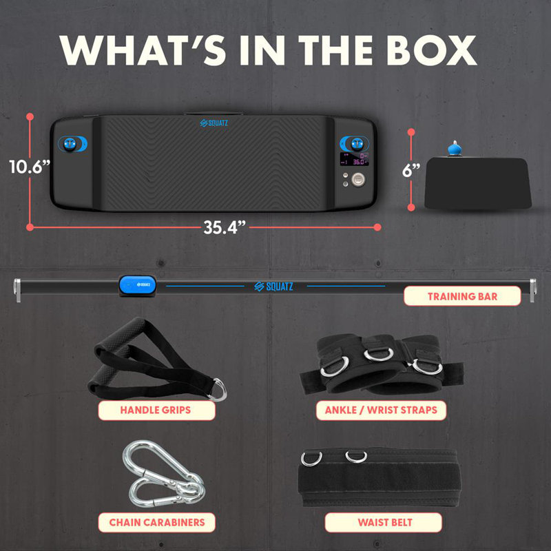 SQUATZ Apollo Board Mini: 150Lb Resistance Smart Cable Machine, Functional Trainer For Full Body Workouts, Full Body Strength, Digital Home Gym Equipment With Free App Includes Accessories, Blue