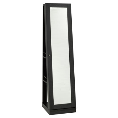 Armoire à bijoux avec miroir, noir