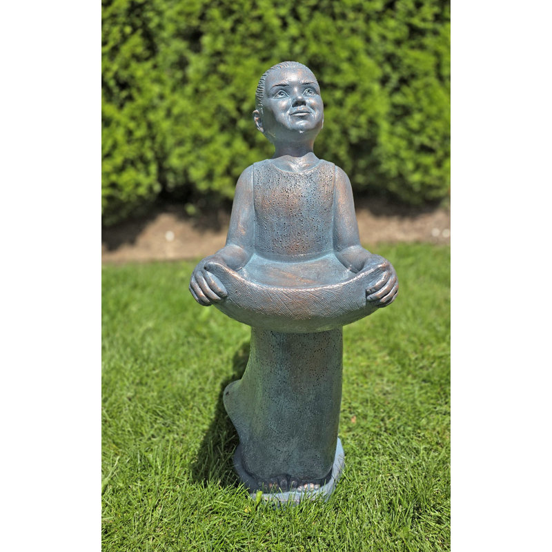 Gathering Girl Birdbath