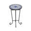 Table d'appoint de patio, bleu et noir