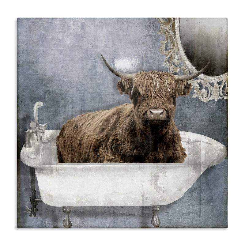 Toile Le Bain Bleu, par Sophie 6, H 17 po x l 17 po