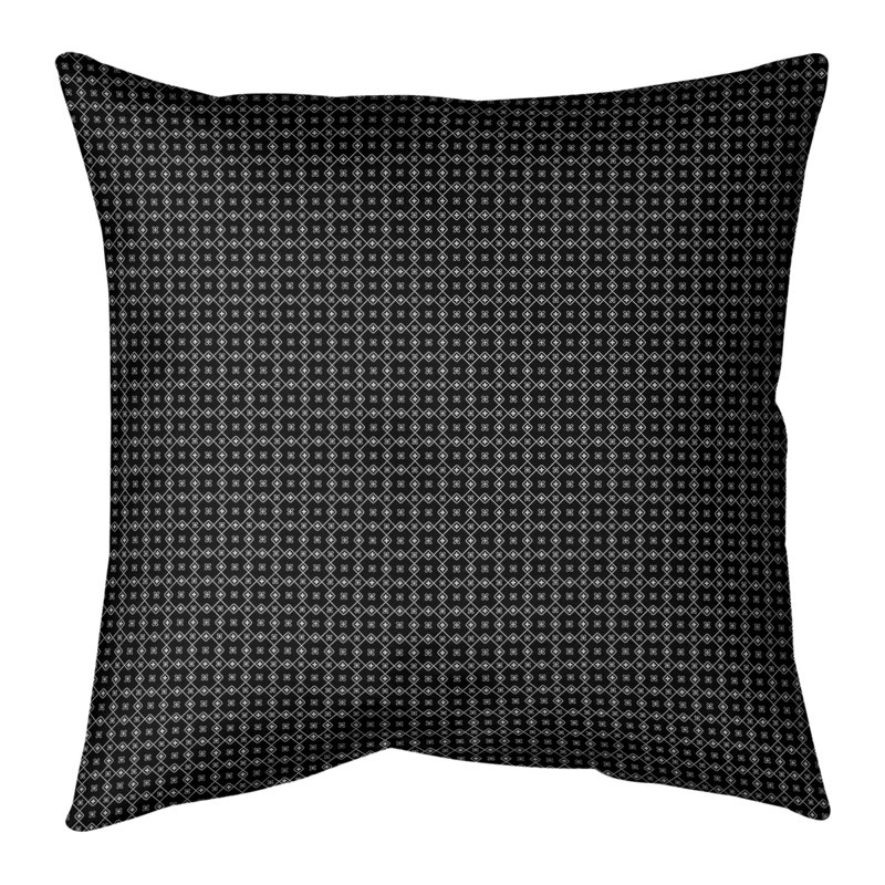 Housse de coussin Katelyn Elizabeth, 26 x 26, Pas de bourre, Noir / blanc