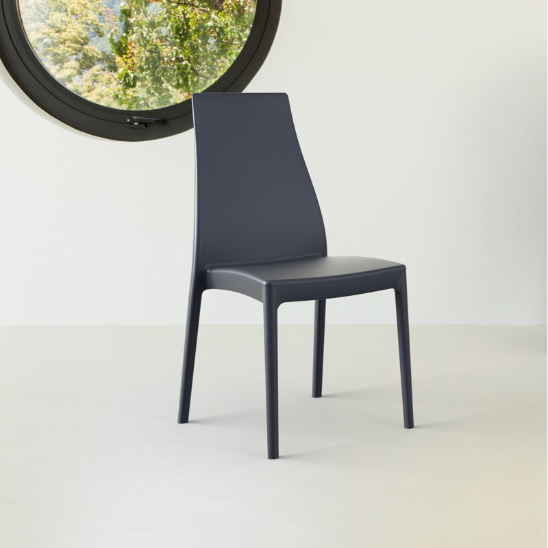 Chaise d'appoint empilable Mckenna, Gris foncé