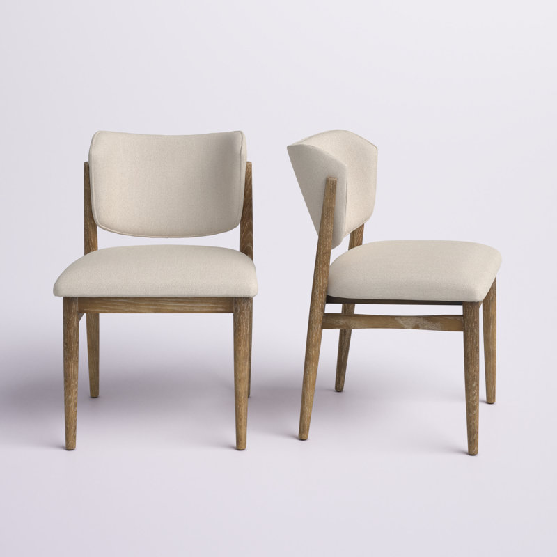 Chaise rembourrée Audray H 20 ", Crème, Marron clair