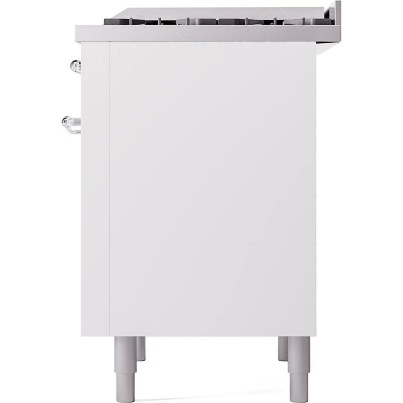 ILVE Nostalgie II 36 Dual Fuel Range, knobs, White/Brass, Natural Gas