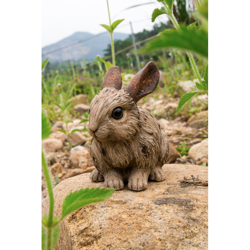 Statue lapin en bois flotté, H 4,13 po x l 3,15 po x P 4,21 po
