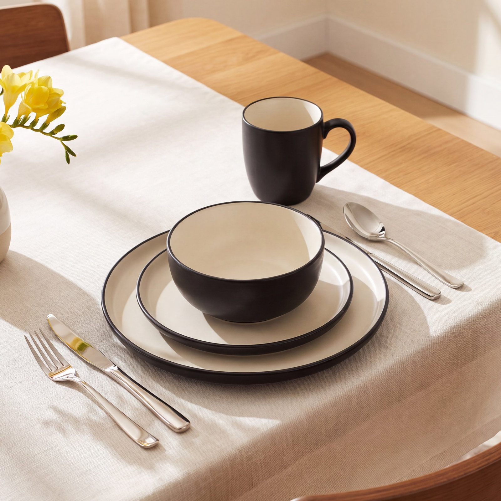 Noritake Colorwave Coupe 4-Piece Place Setting, Service for 1, Graphite