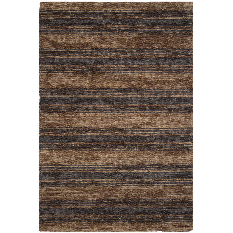 Ralph Lauren Cliff Stripe Jute, Cotton Striped Rug, Rectangle 4' x 6'
