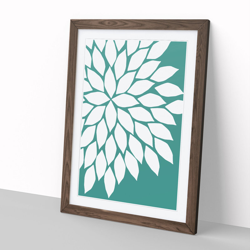 Abstract Leaves No.1 - Picture Frame Graphic Art, Walnut, 36cm H x 27cm W x 2cm D