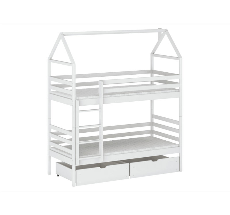 Gertie Storage Bunk Bed with Mattress, White