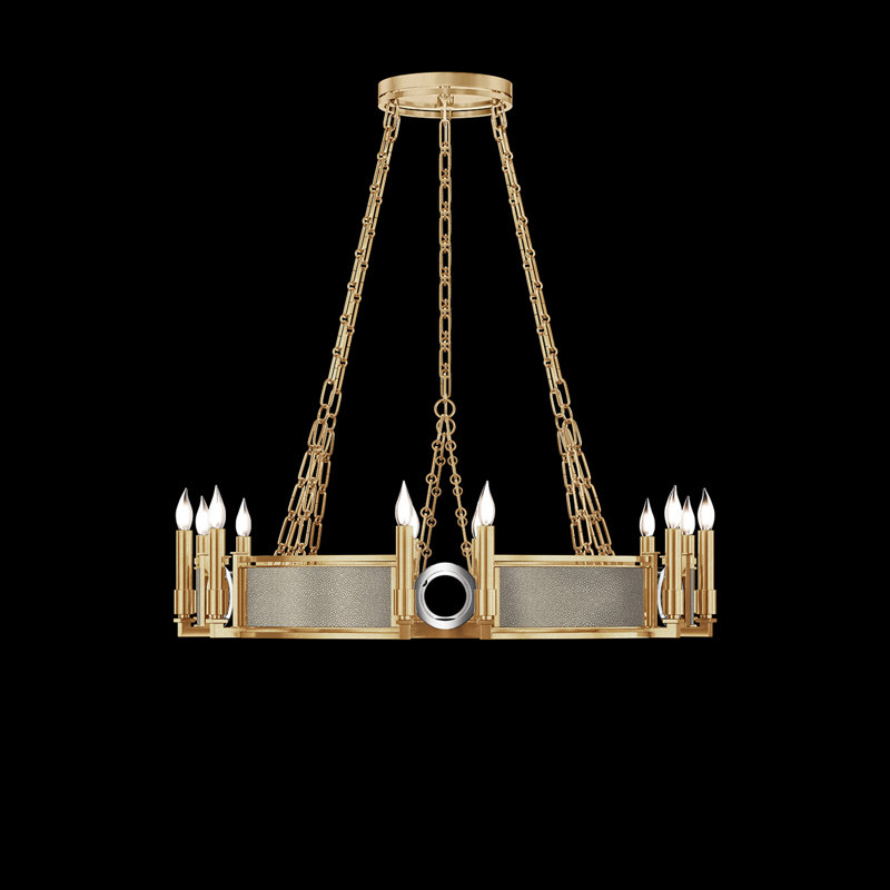 Lustre rond l 35,75 po Mirage, Coco / or / nickel