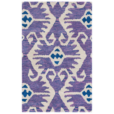 Tapis ikat en laine touffeté à la main Kouerga