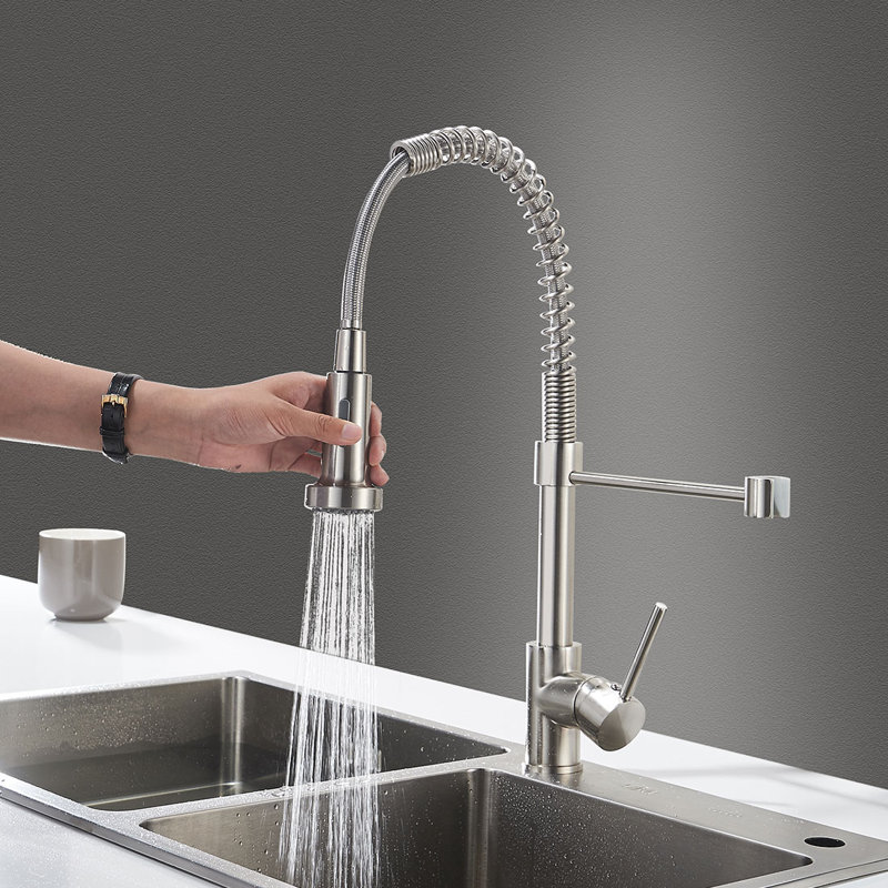 FLG Pull Down Kitchen Faucet, Brushed Nickel