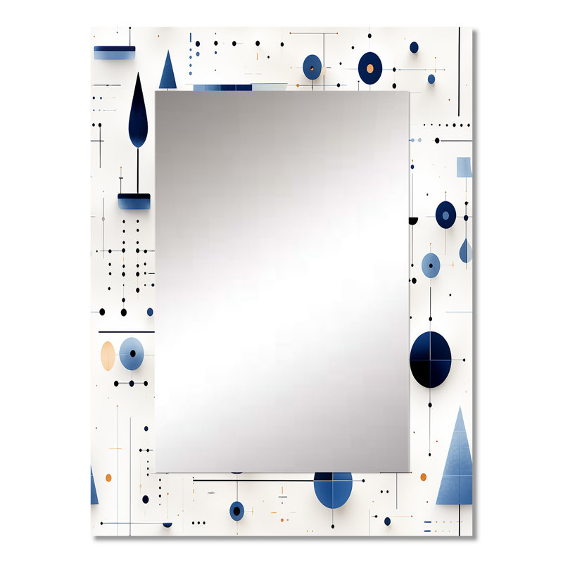Valmonte - Geometric Decorative Mirror On Metal, 32 po x 24 po