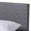 Lit plateforme tapissier très grand Ciena, gris, H 38,65 po x l 78,50 po x L 86,41 po-894132250
