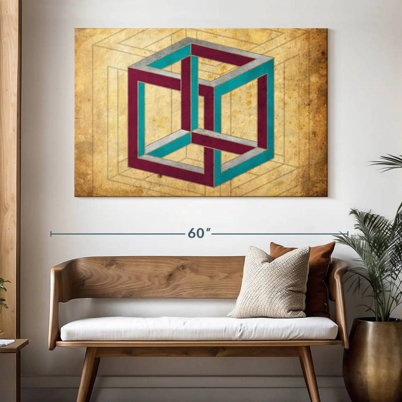Avery Geometric Cube Illusion, 34" H x 51" W