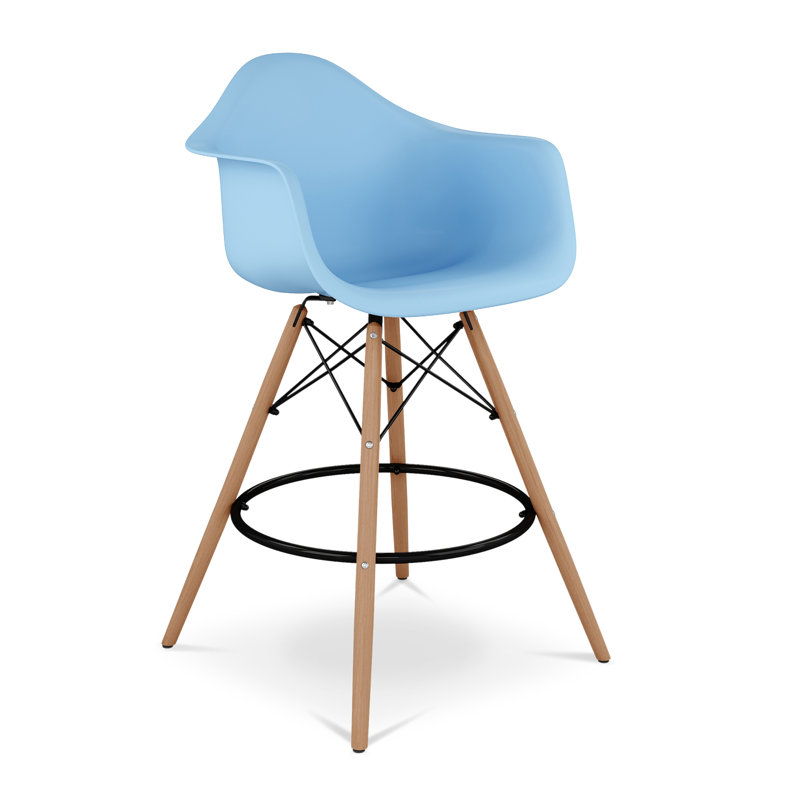 Modholic Eiffel Counter Stool With Arms, Blue, Blue