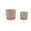 Plateau décoratif décoratif en céramique avec motif - Pots de fleurs d'intérieur élégants avec soucoupe pour patio, salon ou décoration intérieure - ensemble de 2, 8 po, 6 po, ivoire-1628970247