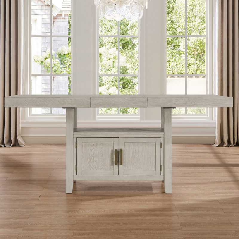 Garland Extendable Wood Counter Table, Washed Linen