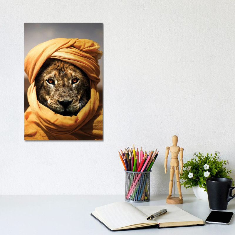 Lion II by Milos Karanovic - Wrapped Canvas Painting, 20.32 cm H x 30.48 cm W