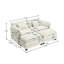 Canapé moderne en tissu chenille, fabrication solide, structure solide, accoudoirs amovibles, deux tabourets de pieds et canapé à deux places avec poches latérales-350698636