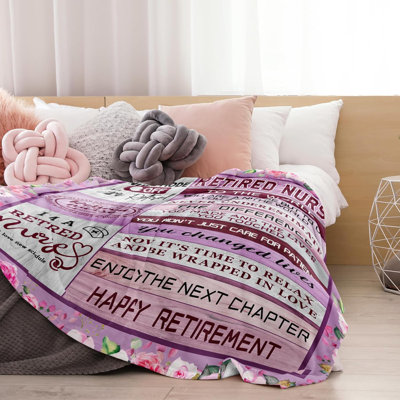 Nurse Retirement Gifts for Woman 2026 Retired Gifts for Women Retirement Party Decorations Coworker Leaving Farewell Goodbye Gifts Retired People Nurse Coworkers Friends Throw Blanket 60inx80in