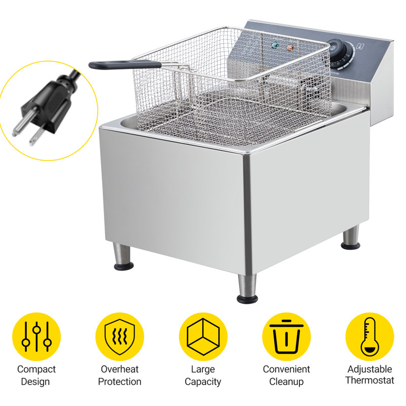 Friteuse électrique commerciale en acier inoxydable 11l