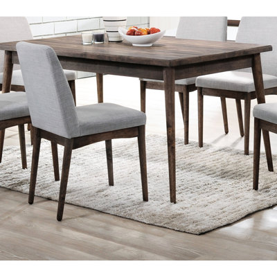 Rectangular Dining Table With Solid Wood Top And Walnut Finish For Family Gatherings Contemporary Decoration