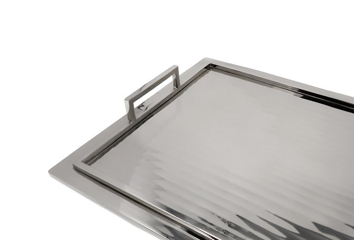 Plateau en acier inoxydable Lilio, H 2,25 po x l 19,25 po x P 12,75 po, Acier inoxydable