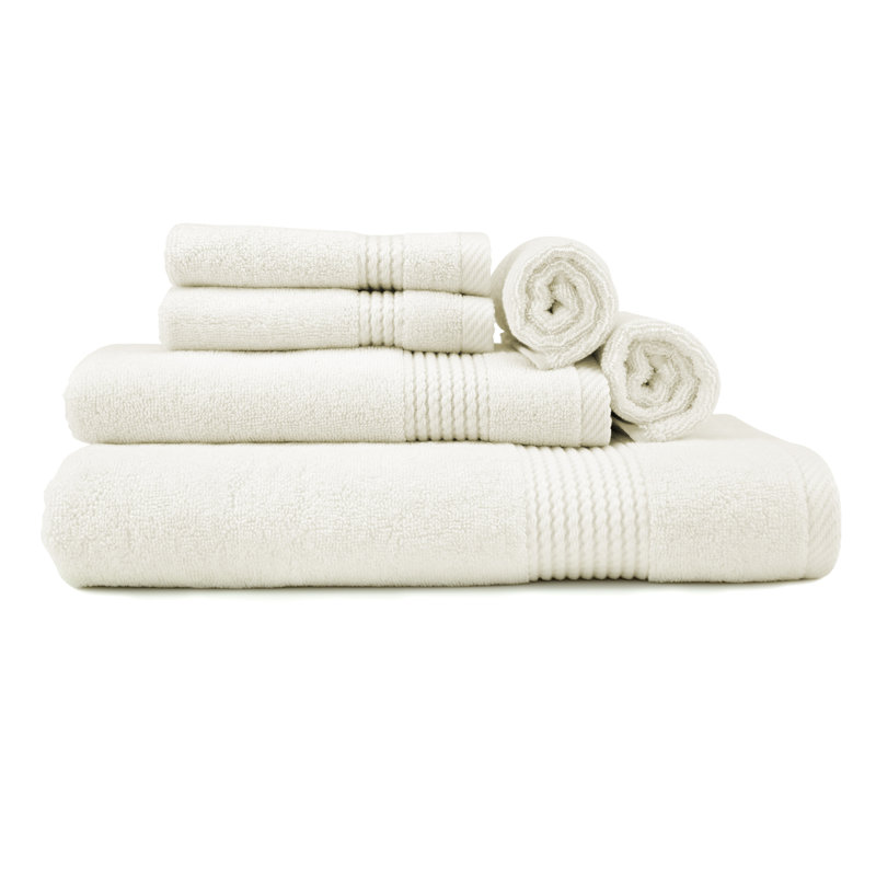 Adlena 6 Piece Turkish Cotton Towel Set, Cream