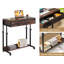 Bureau portable pour ordinateur portable avec tiroir et roulettes, bureau pour travailler debout à hauteur réglable avec tablette de rangement, table d'appoint mobile pour lit, canapé ou bureau personnel, plateau de table de 31,5 po - brun rustique