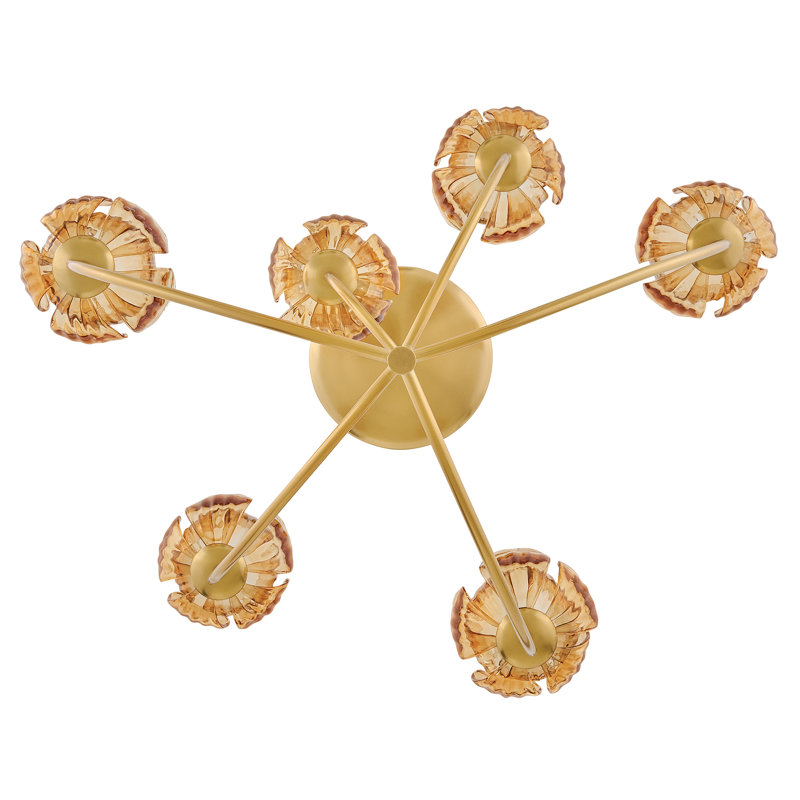 Fantine 6 - Light Chandelier, Brown