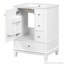 Armoire de meuble-lavabo autoportante 24 po avec plateau en céramique et tablettes de rangement 24 po-116858939