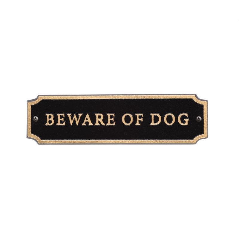 Plaque de coin de porte coupée - Méfiez-vous des chiens