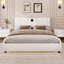 Lit plateforme tapissier luxueux en similicuir avec tête de lit épaisse, haut-parleurs Bluetooth et lumière DEL RVB-1394690416-1394690417