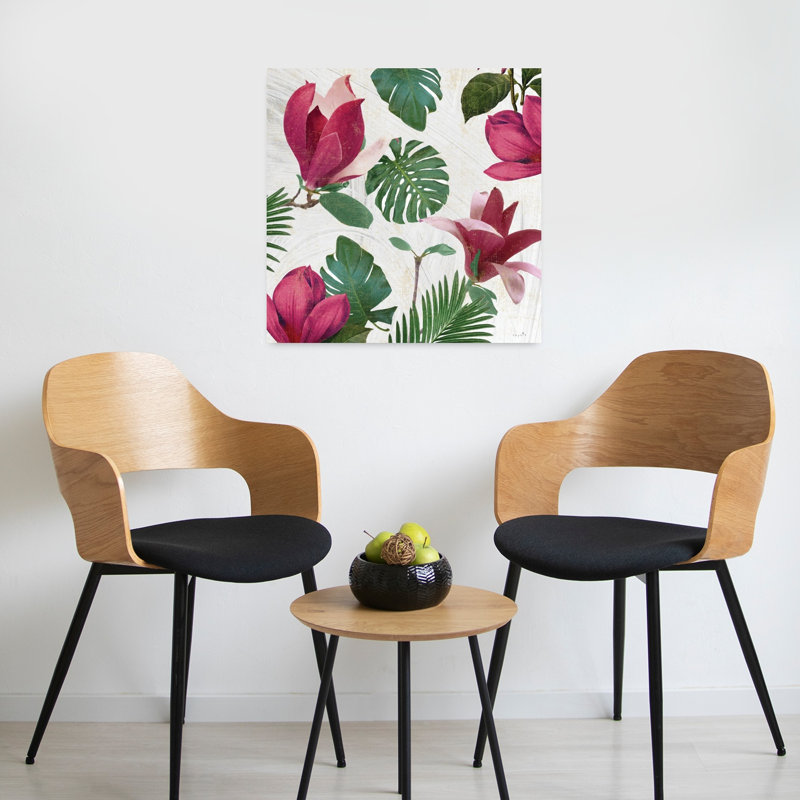 Magnolia, rêverie, palmier, art tropical, H 24 po x l 24 po