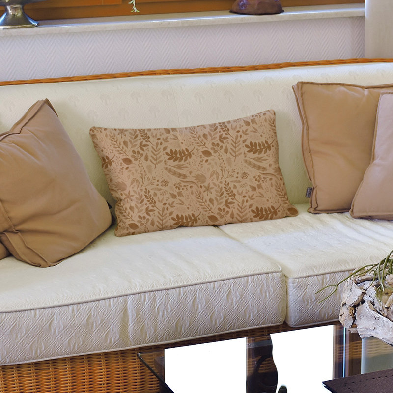 Coussin lombaire 14 po, Crème foncée / brun