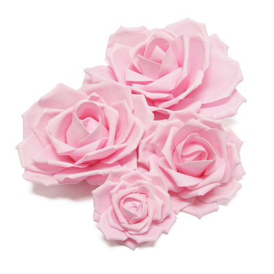 4 Piece Rose Foam Flower Wall Decor Set