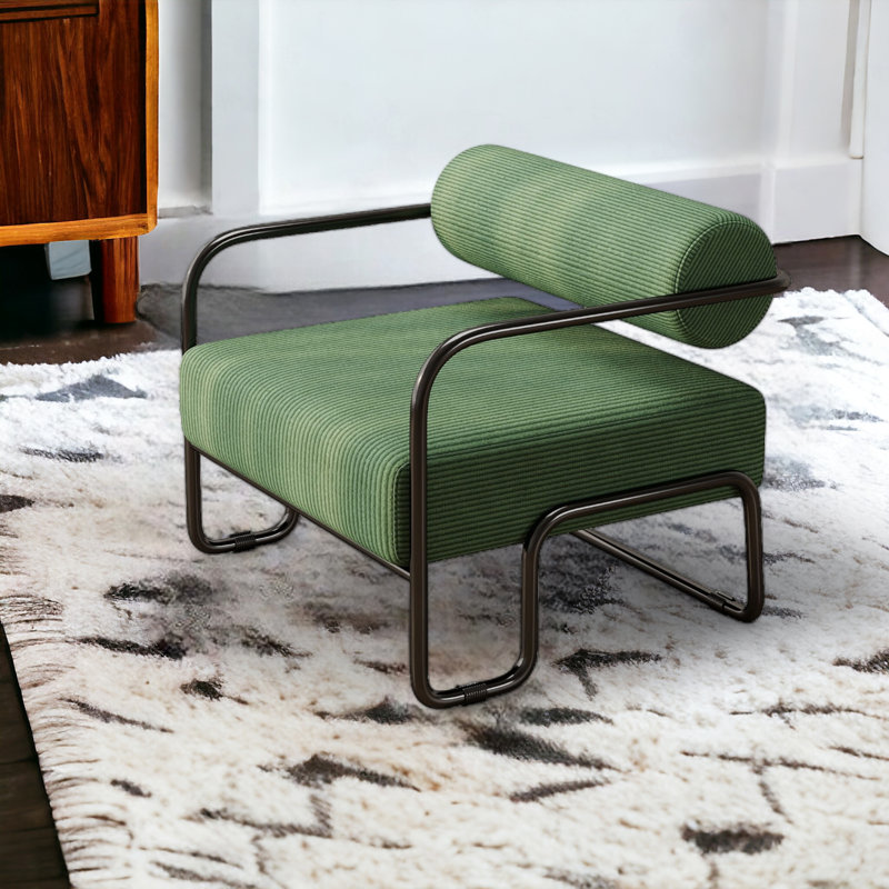 Firoj Upholstered Armchair, Green Corduroy