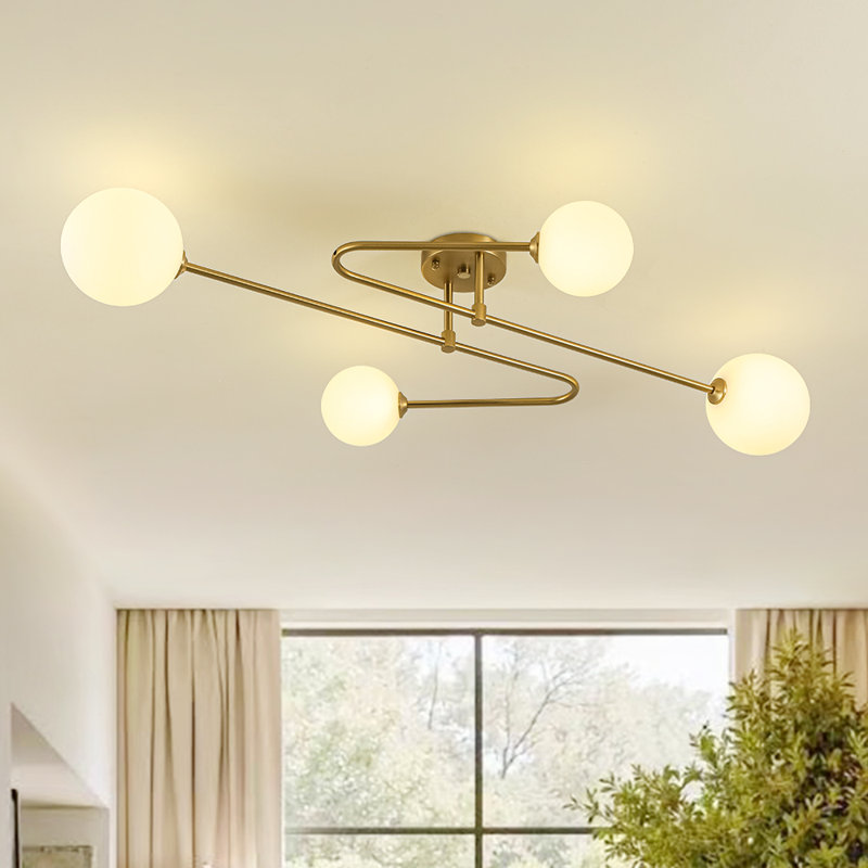 Plafonnier semi-encastré 4 lumières