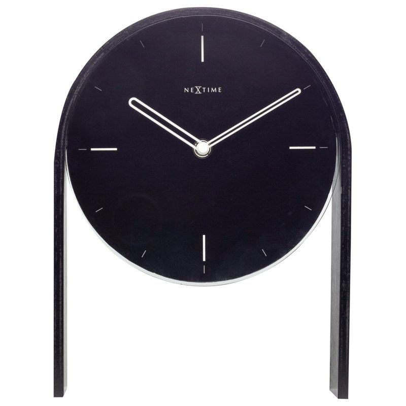 Analog Wood Quartz Movement / Crystal Tabletop Clock in Black