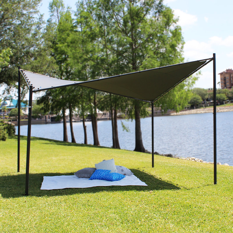 Modern Charcoal Butterfly 13' Patio Gazebo with UV Block Steel Frame